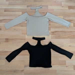 Off the shoulder choker top SET